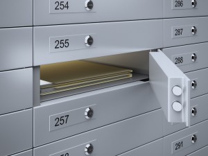 Safety deposit boxes with documents